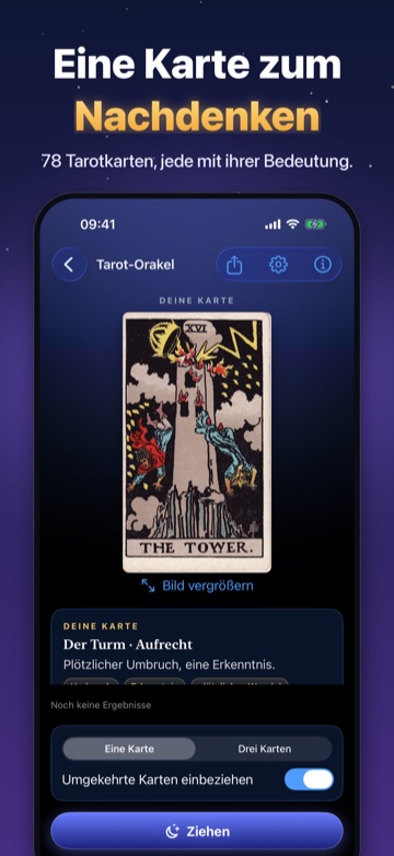 Eine Karte zum Nachdenken — 78 Tarotkarten, jede mit ihrer Bedeutung.