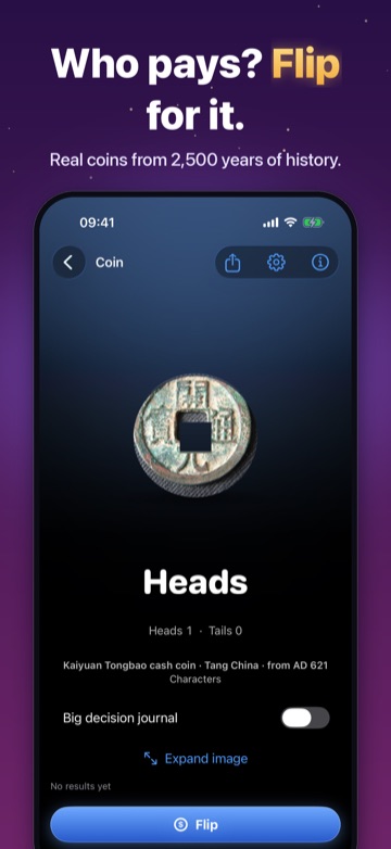 Who pays? Flip for it. — Real coins from 2,500 years of history.