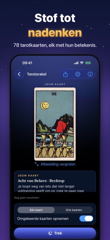 Stof tot nadenken — 78 tarotkaarten, elk met hun betekenis.