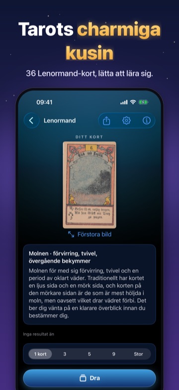 Tarots charmiga kusin — 36 Lenormand-kort, lätta att lära sig.